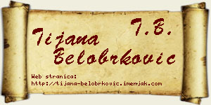 Tijana Belobrković vizit kartica